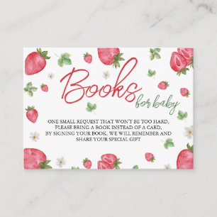 Strawberry Cute Baby Shower Books For Baby Enclosure Card