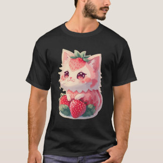 Strawberry Cute Cat Kawaii Anime - Strawberry Cat T-Shirt