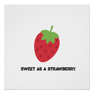 Strawberry Cute Fruit-Themed Poster