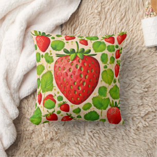 Strawberry Dadaist Artwork Cushion