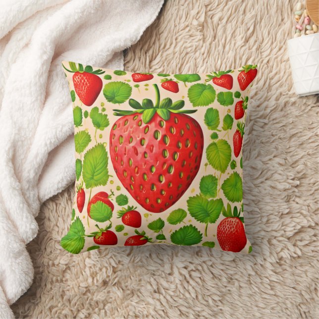 Strawberry Dadaist Artwork Cushion (Blanket)