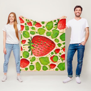Strawberry Dadaist Artwork Fleece Blanket