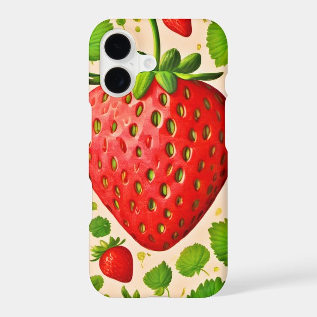 Strawberry Dadaist Artwork iPhone Case (Back)
