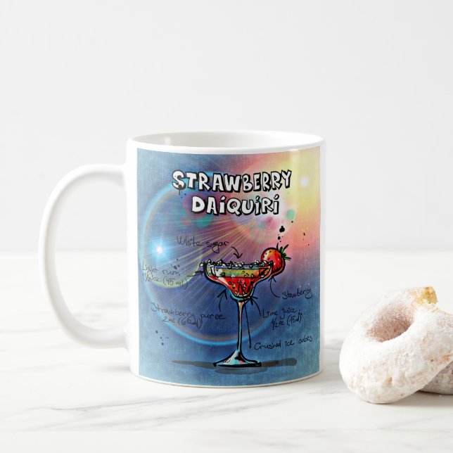 Strawberry Daiquiri (#10 of 12 Drink Recipe Sets)  Coffee Mug (With Donut)