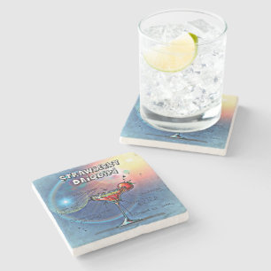 Strawberry Daiquiri (#10 of 12 Drink Recipe Sets) Stone Coaster