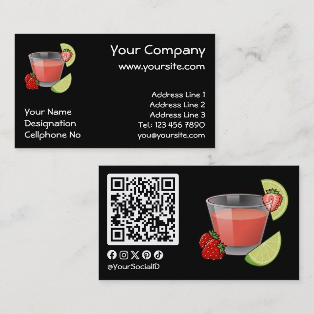 Strawberry Daiquiri Business Card (Front/Back)