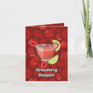 Strawberry Daiquiri Cocktail Recipe Card