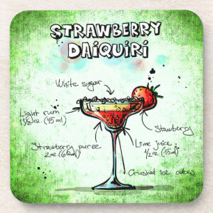 Strawberry Daiquiri Drink Recipe Coaster
