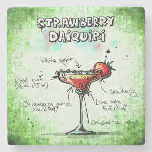 Strawberry Daiquiri Drink Recipe Stone Coaster