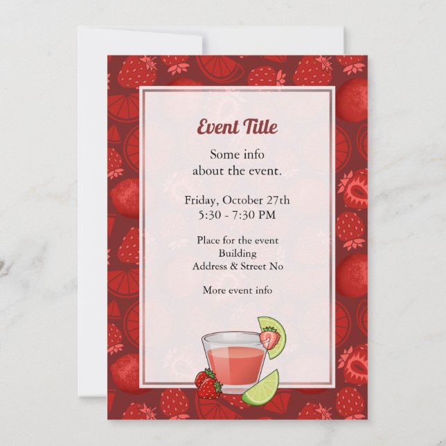 Strawberry Daiquiri Invitation (Back)