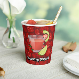 Strawberry Daiquiri Paper Cups