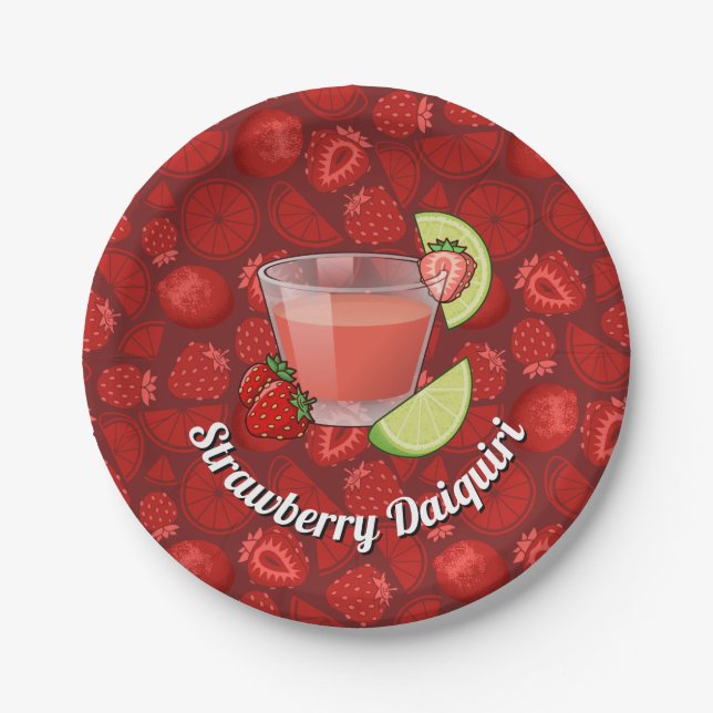 Strawberry Daiquiri Paper Plates (Front)