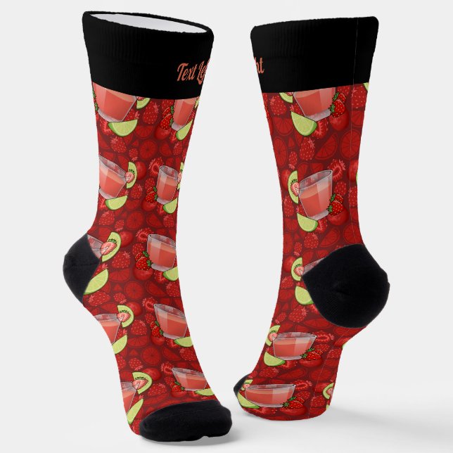 Strawberry Daiquiri Pattern Socks (Angled)