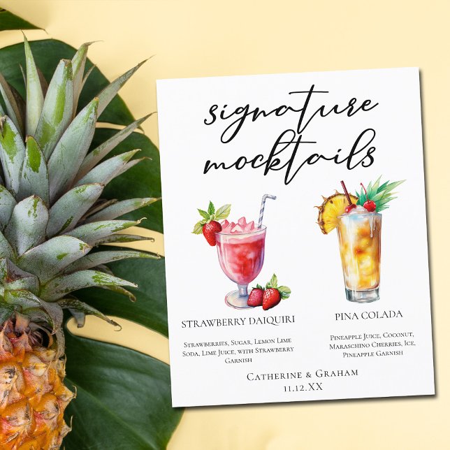 Strawberry Daiquiri Piña Colada Mocktails Menu (Creator Uploaded)