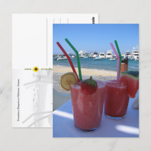 Strawberry Daiquiris, Mykonos, Greece - Postcard