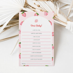 Strawberry Dear Baby Wishes Baby Shower Game