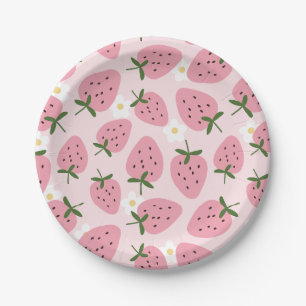 Strawberry Delight First Birthday Paper Plate