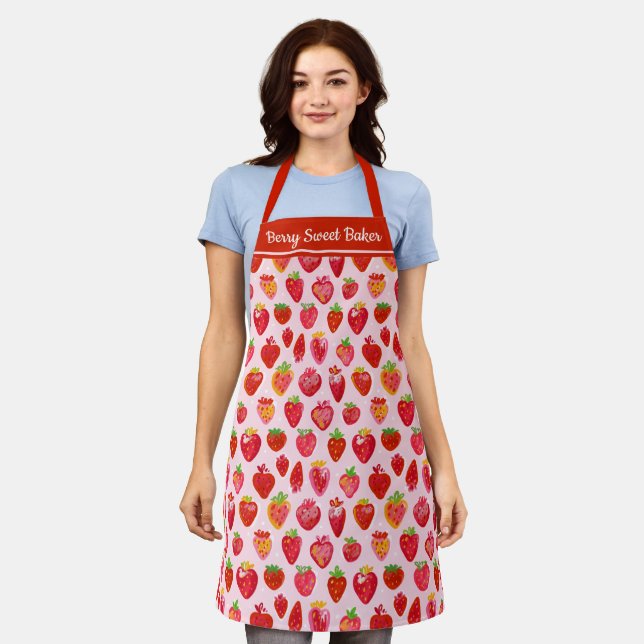 Strawberry Delight Pattern Apron (Worn)