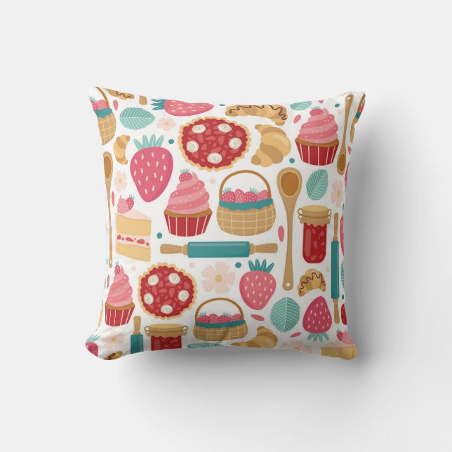 Strawberry Delight Pattern Cushion (Front)