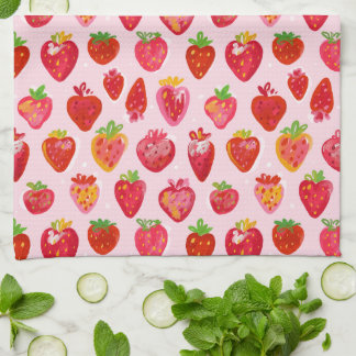 Strawberry Delight Pattern Tea Towel