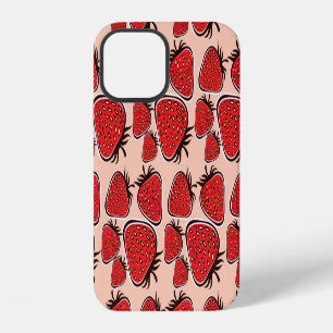 Strawberry Delight: Vintage Pattern Charm. iPhone 12 Case