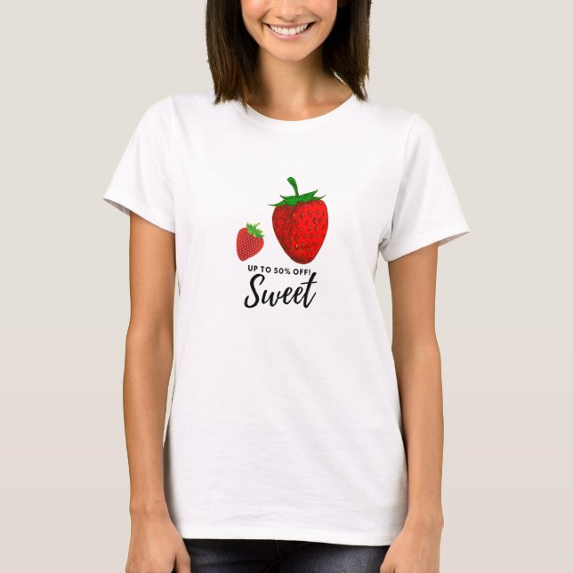 Strawberry Design Shirt, Screen Print T-Shirt (Front)
