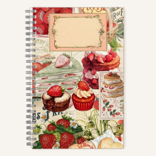Strawberry Dessert Dreams: A Vintage Collage Notebook