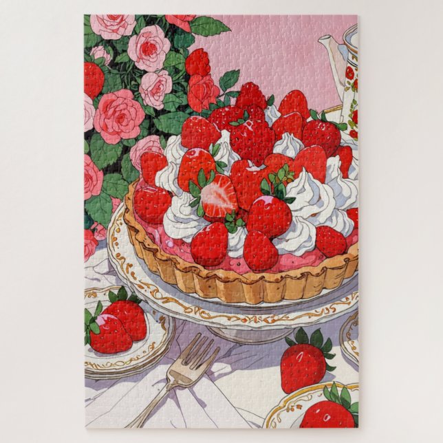 Strawberry dessert Puzzle (Vertical)