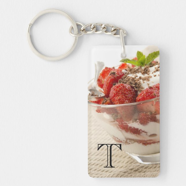 Strawberry Dessert With Fresh Yogurt Key Ring (Front)