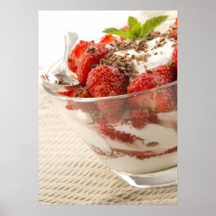 Strawberry Dessert With Fresh Yogurt Poster