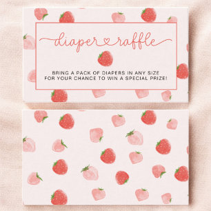 Strawberry Diaper Raffle Berry Sweet Baby Shower Enclosure Card