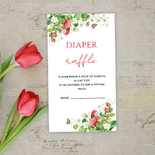 Strawberry Diaper Raffle Enclosure Card
