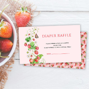 Strawberry Diaper Raffle Enclosure Card