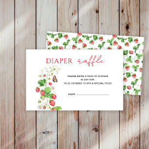 Strawberry Diaper Raffle Enclosure Card