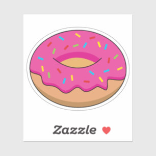 Strawberry Doughnut with Sprinkles Cartoon