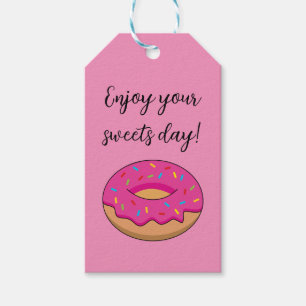 Strawberry Doughnut with Sprinkles Cartoon Add Gift Tags