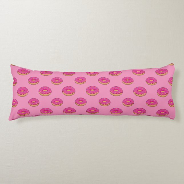Strawberry Doughnut with Sprinkles Cartoon Body Cushion (Front)