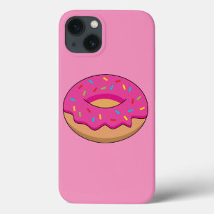 Strawberry Doughnut with Sprinkles Cartoon iPhone 13 Case