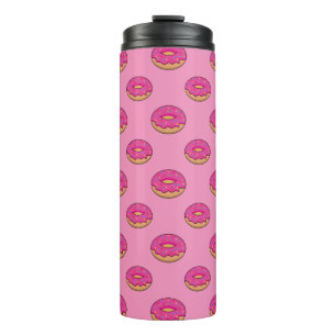 Strawberry Doughnut with Sprinkles Cartoon Thermal Tumbler
