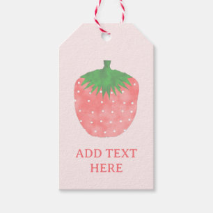 Strawberry Drawing Custom Text Gift Tags
