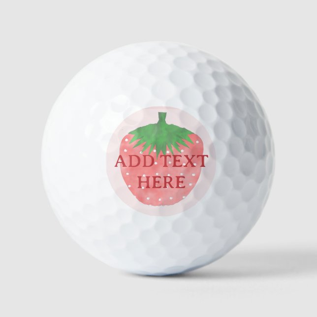 Strawberry Drawing Custom Text Golf Balls (Front)