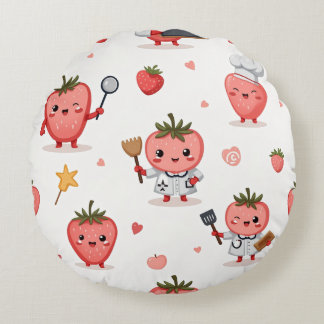 Strawberry Dream Round Cushion