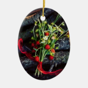 Strawberry Dreams Ceramic Ornament