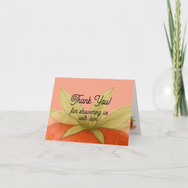 Strawberry Dreams Folded Thank You Card (Front)