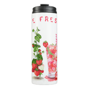 Strawberry Drink Fruits Thermal Tumbler