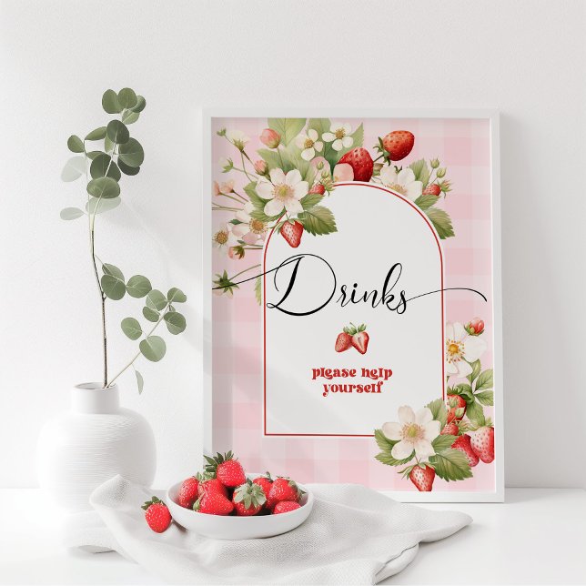 Strawberry Drinks help yourself birthday Poster (Creator Uploaded)