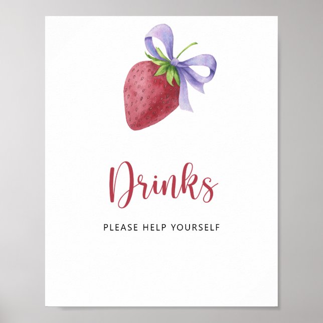 Strawberry - Drinks help yourself  Poster (Front)