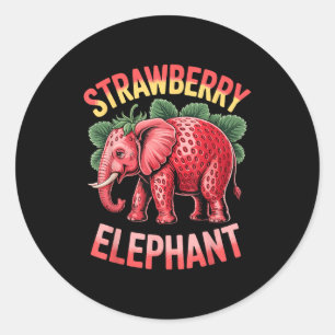Strawberry Elephant Cute Meme Kids Italian Brainro Classic Round Sticker