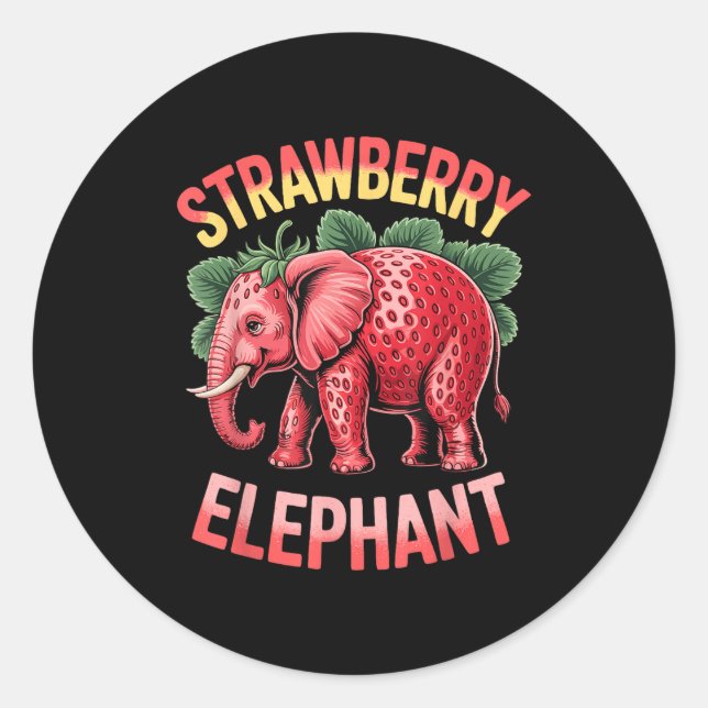 Strawberry Elephant Cute Meme Kids Italian Brainro Classic Round Sticker (Front)