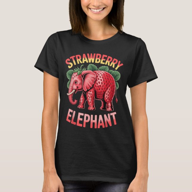 Strawberry Elephant Cute Meme Kids Italian Brainro T-Shirt (Front)